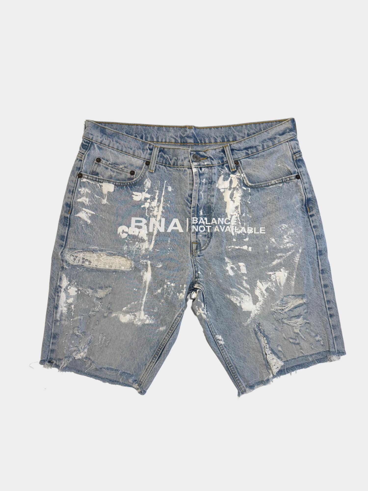 SCREENPRINTED DENIM SHORT 1/1